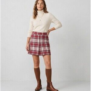 J. Crew Women Skirt Red Plaid Nello Gori Size 2 Preppy Academia Tartan Scotland